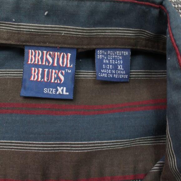 Vintage Bristol Blues XL Men's Striped Dress Shirt - Picture 4 of 10